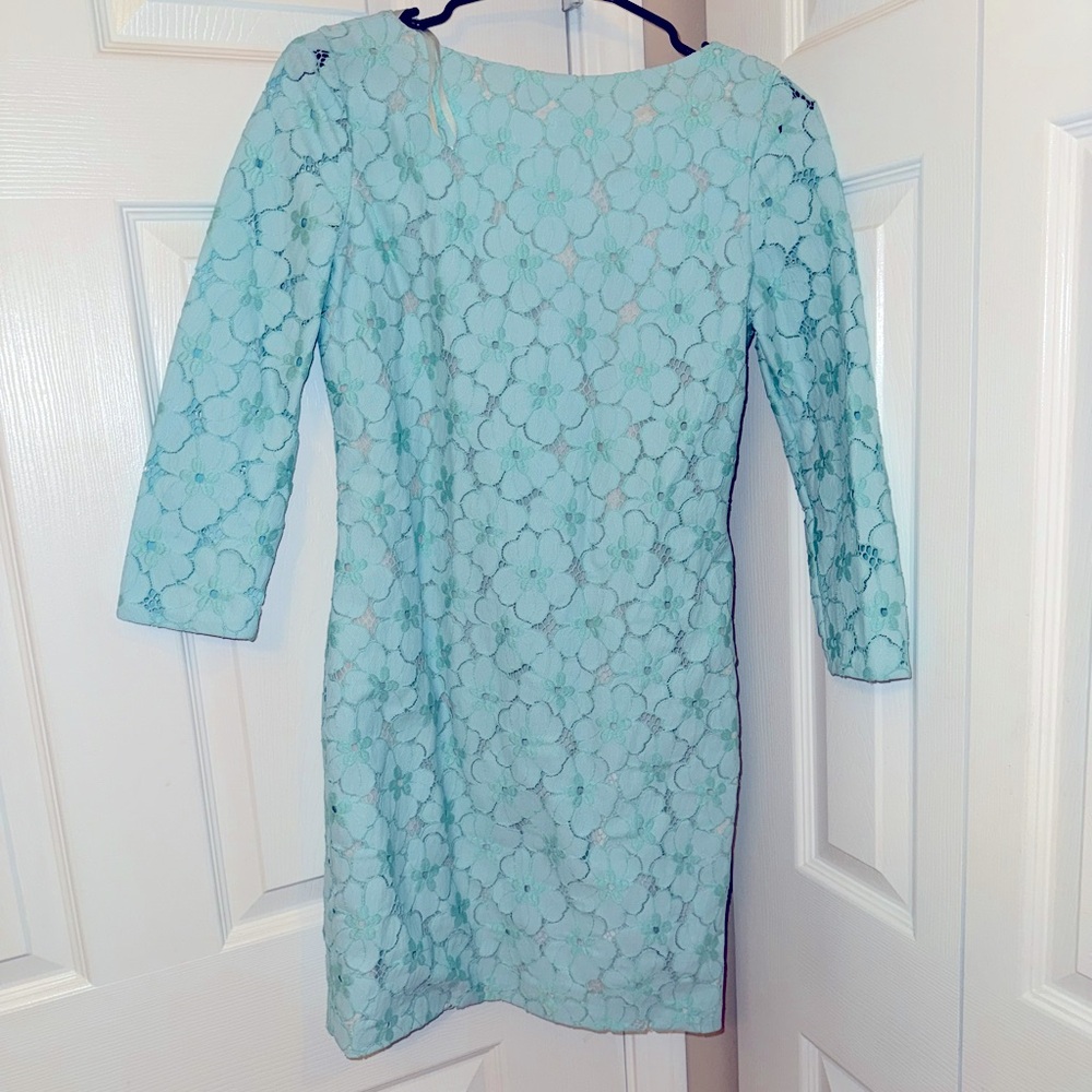 DVF Sartia Flower Lace BLUE Turquoise Dress